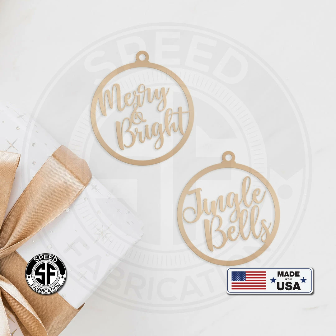 Speed Fabrication Assorted Christmas Sayings Metal Holiday Ornaments