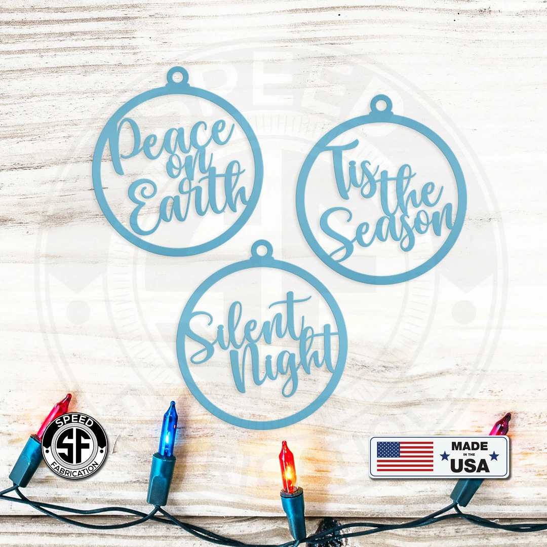 Speed Fabrication Assorted Christmas Sayings Metal Holiday Ornaments
