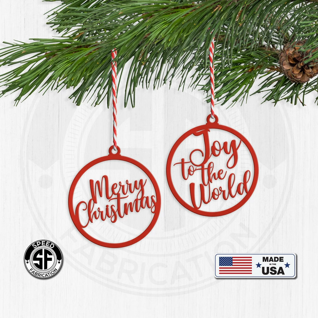 Speed Fabrication Assorted Christmas Sayings Metal Holiday Ornaments