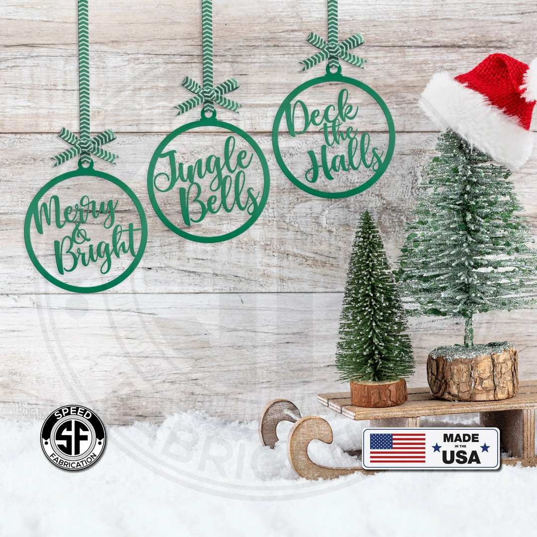 Speed Fabrication Assorted Christmas Sayings Metal Holiday Ornaments