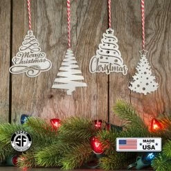 Speed Fabrication Ornaments Assorted Christmas Trees Metal Holiday Ornament
