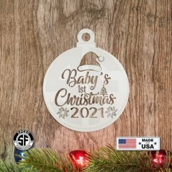 Speed Fabrication Baby's 1st Christmas Dated Metal Christmas/Holiday Ornament