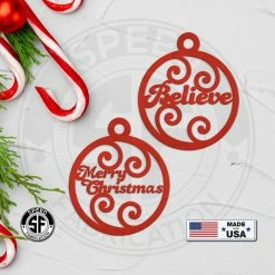 Speed Fabrication Inspirational Word Metal Christmas/Holiday Ornaments