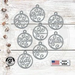 Speed Fabrication Inspirational Word Metal Christmas/Holiday Ornaments