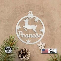 Speed Fabrication Christmas Metal Signs Santa's Reindeer Metal Christmas/Holiday Ornaments