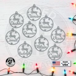 Speed Fabrication Christmas Metal Signs Santa's Reindeer Metal Christmas/Holiday Ornaments