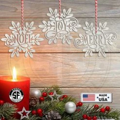 Speed Fabrication Snowflake With Inspirational Words Metal Christmas/Holiday Ornament