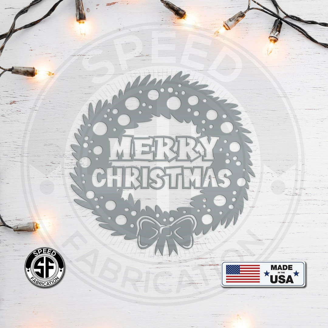 Speed Fabrication Ornaments Merry Christmas Wreath Metal Holiday Ornament