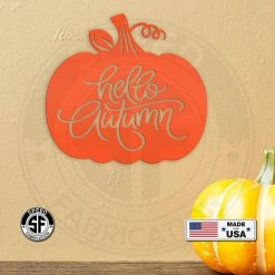 Speed Fabrication Fall/Autumn Metal Signs Hello Autumn Pumpkin Fall Décor Metal Sign