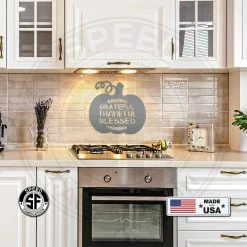 Speed Fabrication Fall/Autumn Metal Signs Grateful, Thankful, Blessed Pumpkin Autumn Décor Metal Sign