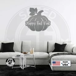 Speed Fabrication Happy Fall Y'all Pumpkin Autumn Décor Metal Sign Fall/Autumn Metal Signs