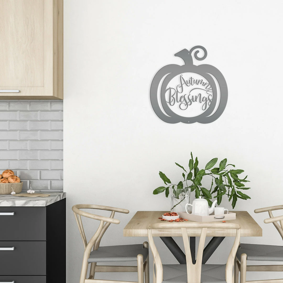 Speed Fabrication Autumn Blessings Pumpkin Fall Décor Metal Sign