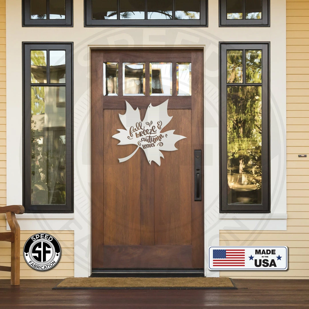 Speed Fabrication Fall Breeze And Autumn Leaves Metal Sign