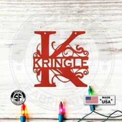 Speed Fabrication Personalized Monogram Metal Christmas/Holiday Ornament