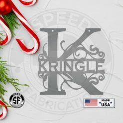 Speed Fabrication Personalized Monogram Metal Christmas/Holiday Ornament