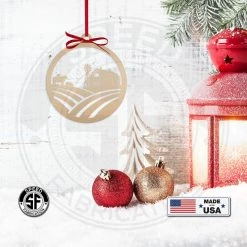 Speed Fabrication Assorted Family Farm, Cow, Pig, Horse, And Chicken Metal Christmas/Holiday Ornaments