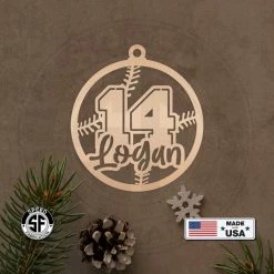 Speed Fabrication Personalized Name & Number Baseball Metal Christmas/Holiday Ornament Christmas Metal Signs