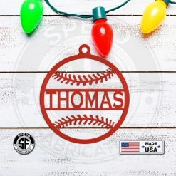 Speed Fabrication Christmas Metal Signs Personalized Baseball Metal Christmas/Holiday Ornament
