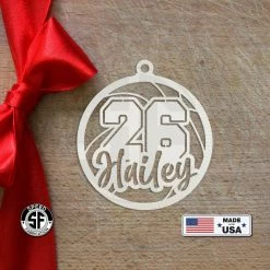 Speed Fabrication Personalized Basketball Name And Number Metal Christmas/Holiday Ornament