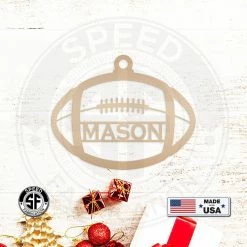 Speed Fabrication Personalized Football Metal Christmas/Holiday Sign