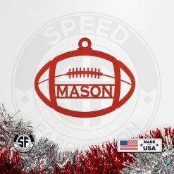 Speed Fabrication Personalized Football Metal Christmas/Holiday Sign