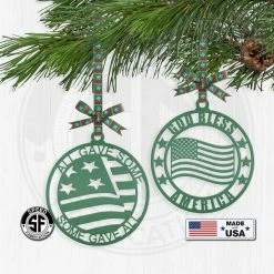 Speed Fabrication Assorted Patriotic American Veteran Metal Christmas Ornament