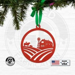 Speed Fabrication Assorted Family Farm, Cow, Pig, Horse, And Chicken Metal Christmas/Holiday Ornaments