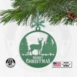 Speed Fabrication Assorted Outdoor Cabin, Deer And Doe Merry Christmas Metal Ornaments