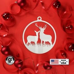 Speed Fabrication Assorted Outdoor Cabin, Deer And Doe Merry Christmas Metal Ornaments