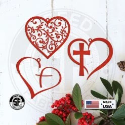 Speed Fabrication Assorted Heart Metal Christmas/Holiday Ornaments
