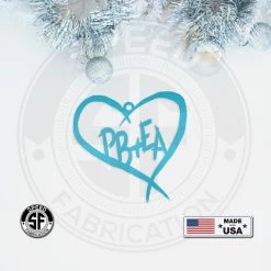 Speed Fabrication Personalized Carved Heart Initials Metal Christmas/Holiday Ornament Heart/Love Metal Signs