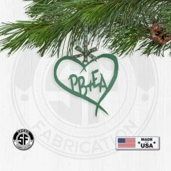 Speed Fabrication Personalized Carved Heart Initials Metal Christmas/Holiday Ornament Heart/Love Metal Signs