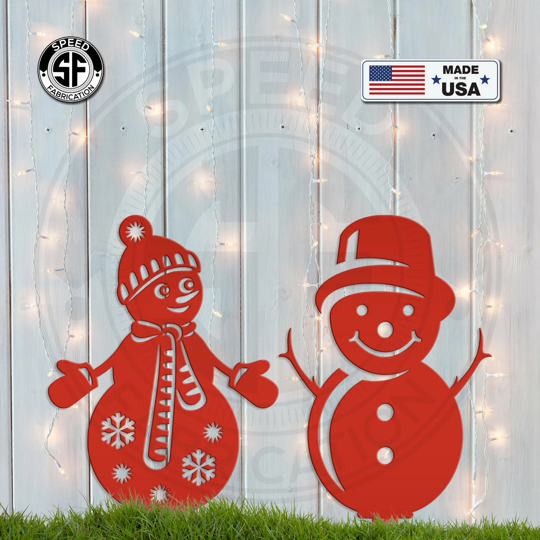 Speed Fabrication Christmas Metal Signs Assorted Winter Snowman Christmas/Holiday Yard Stakes