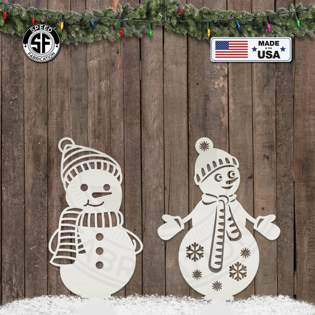 Speed Fabrication Christmas Metal Signs Assorted Winter Snowman Christmas/Holiday Yard Stakes