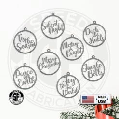 Speed Fabrication Assorted Christmas Sayings Metal Holiday Ornaments