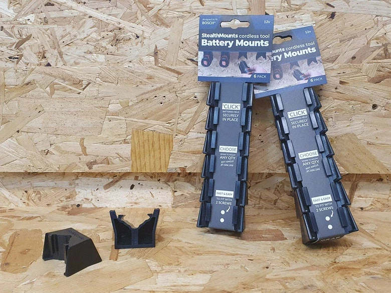 Speed Fabrication Tool Organization Stealth Mounts Bosch 10.8V 12V Battery Mounts