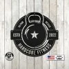 Speed Fabrication Fitness/Gym Metal Signs Personalized Gym Name With Established Date Kettlebell Metal Sign