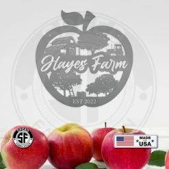 Speed Fabrication Farm Metal Signs Personalized Apple Farm With Established Date Metal Sign