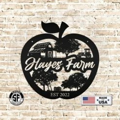 Speed Fabrication Farm Metal Signs Personalized Apple Farm With Established Date Metal Sign