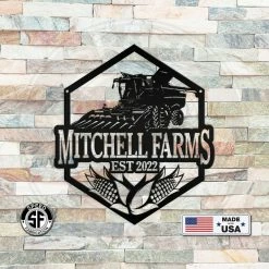 Speed Fabrication Farm Metal Signs Personalized Corn And Combine With Established Date Metal Sign