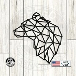 Speed Fabrication Geometric Art Bear Minimalist Wall Decor Animal Metal Signs