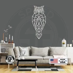 Speed Fabrication Animal Metal Signs Geometric Art Owl Minimalist Wall Decor