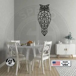 Speed Fabrication Animal Metal Signs Geometric Art Owl Minimalist Wall Decor