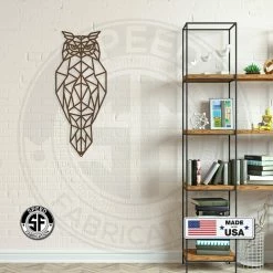 Speed Fabrication Animal Metal Signs Geometric Art Owl Minimalist Wall Decor