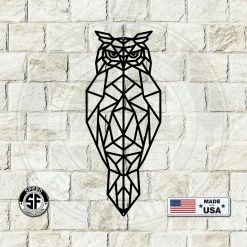 Speed Fabrication Animal Metal Signs Geometric Art Owl Minimalist Wall Decor