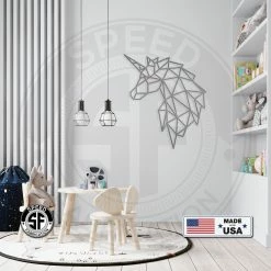 Speed Fabrication Geometric Art Unicorn Minimalist Wall Decor