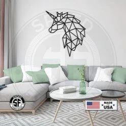 Speed Fabrication Geometric Art Unicorn Minimalist Wall Decor