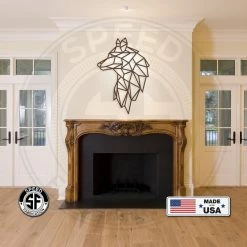 Speed Fabrication Geometric Art Wolf Minimalist Wall Decor Animal Metal Signs