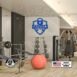 Speed Fabrication Fitness/Gym Metal Signs Personalized Family Name Home Gym Kettlebell And Barbell Metal Sign