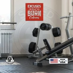 Speed Fabrication Excuses Don't Burn Calories Gym Motivational Saying Metal Sign- Funny Gym Sign Fitness/Gym Metal Signs